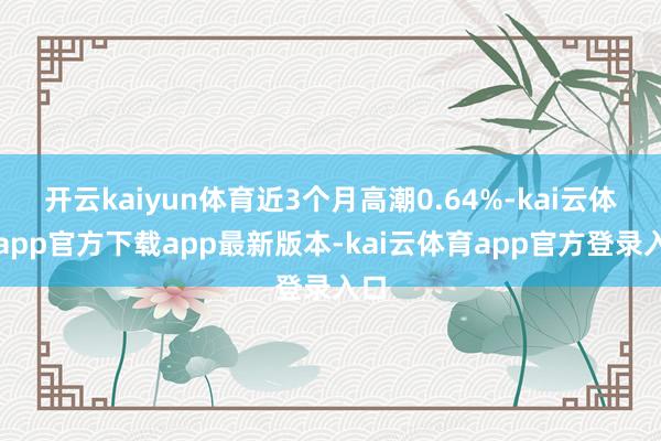 开云kaiyun体育近3个月高潮0.64%-kai云体育app官方下载app最新版本-kai云体育app官方登录入口