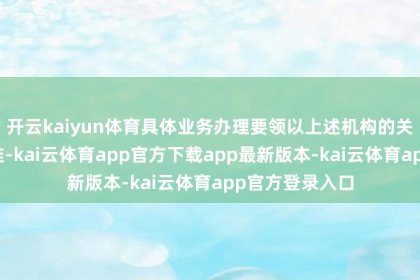开云kaiyun体育具体业务办理要领以上述机构的关联业务规章为准-kai云体育app官方下载app最新版本-kai云体育app官方登录入口