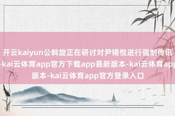 开云kaiyun公斡旋正在研讨对尹锡悦进行强制传讯审问的有策画-kai云体育app官方下载app最新版本-kai云体育app官方登录入口