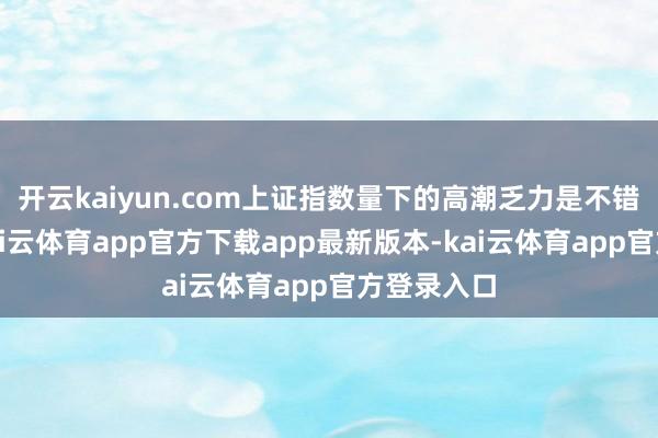 开云kaiyun.com上证指数量下的高潮乏力是不错交融的-kai云体育app官方下载app最新版本-kai云体育app官方登录入口