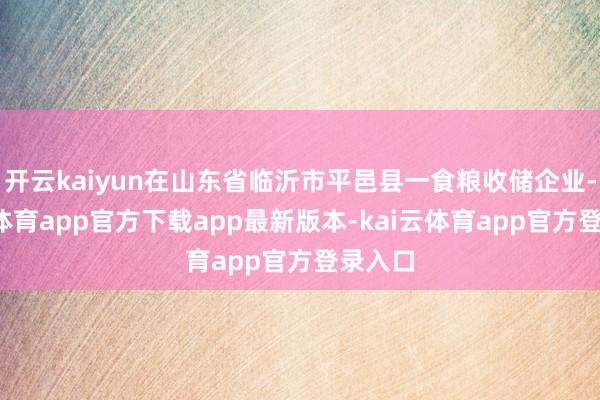 开云kaiyun在山东省临沂市平邑县一食粮收储企业-kai云体育app官方下载app最新版本-kai云体育app官方登录入口