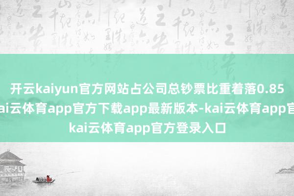 开云kaiyun官方网站占公司总钞票比重着落0.85个百分点-kai云体育app官方下载app最新版本-kai云体育app官方登录入口