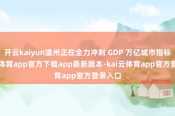 开云kaiyun温州正在全力冲刺 GDP 万亿城市指标-kai云体育app官方下载app最新版本-kai云体育app官方登录入口