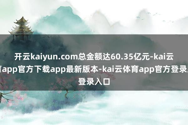 开云kaiyun.com总金额达60.35亿元-kai云体育app官方下载app最新版本-kai云体育app官方登录入口